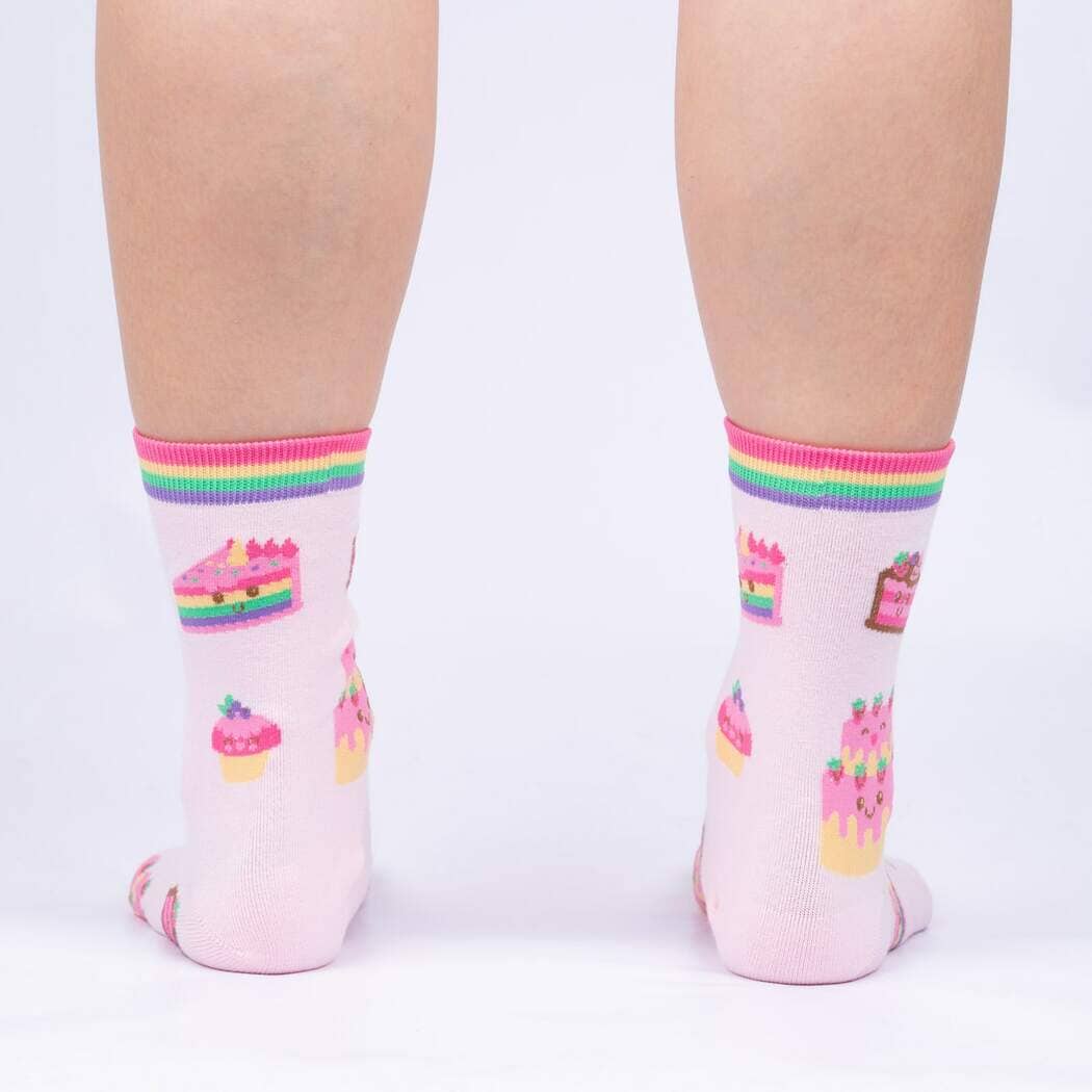 Life Is Batter With Cake Crew Socks | Women's - Knock Your Socks Off