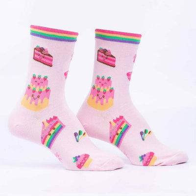Life Is Batter With Cake Crew Socks | Women's - Knock Your Socks Off