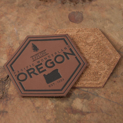 Little Bay Root - Explore Pacific Wonderland Oregon Leather Patch - Knock Your Socks Off