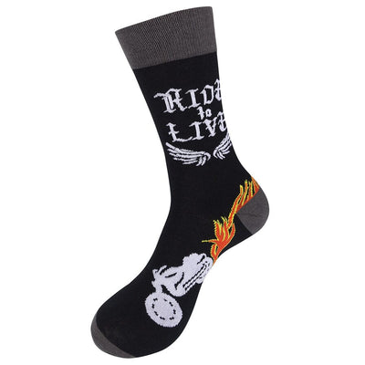 Live to Ride, Ride To Live Motorcycle Crew Socks | Unisex - Knock Your Socks Off