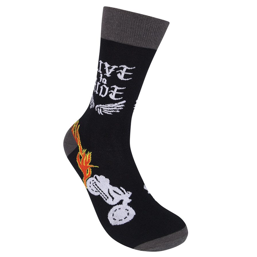 Live to Ride, Ride To Live Motorcycle Crew Socks | Unisex - Knock Your Socks Off