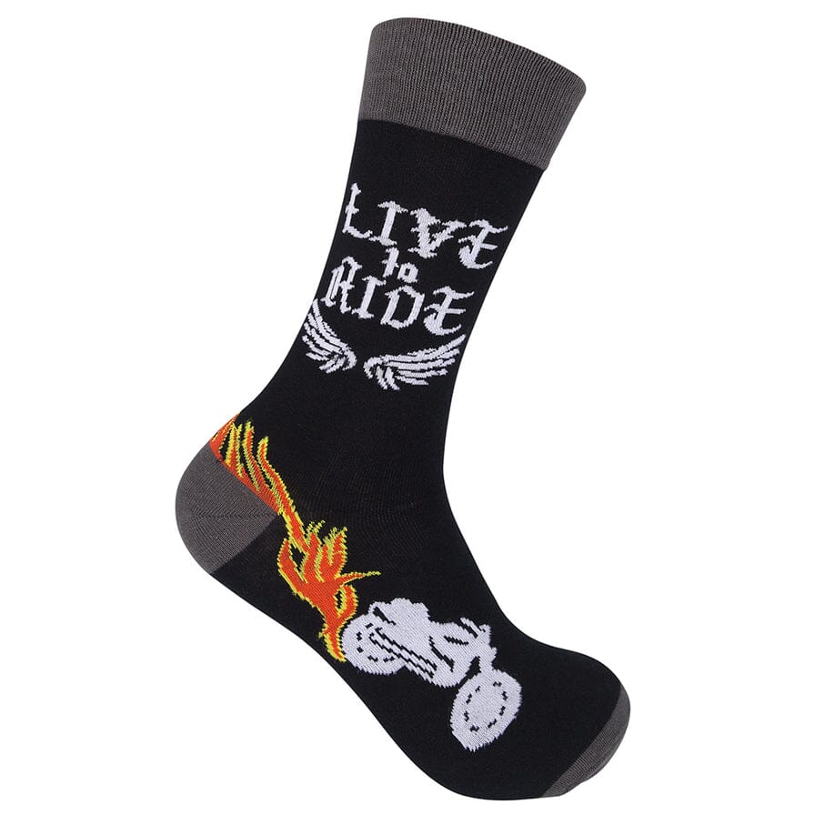 Live to Ride, Ride To Live Motorcycle Crew Socks | Unisex - Knock Your Socks Off