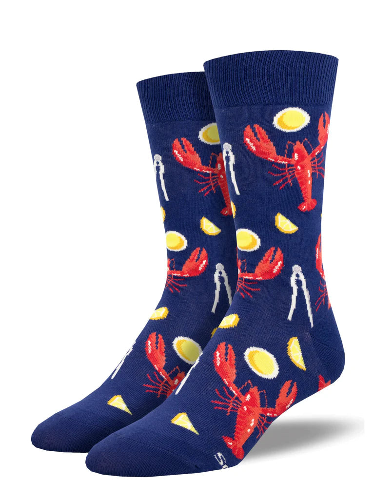 Lobster Dinner Crew Socks | Men's - Knock Your Socks Off