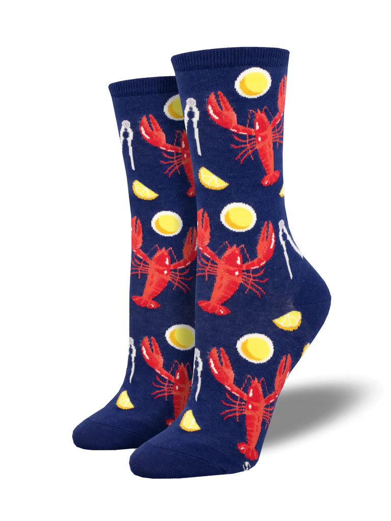Lobster Dinner Crew Socks | Women's - Knock Your Socks Off