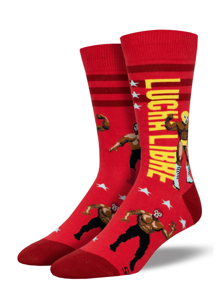 Lucha Libre Crew Socks | Men's - Knock Your Socks Off