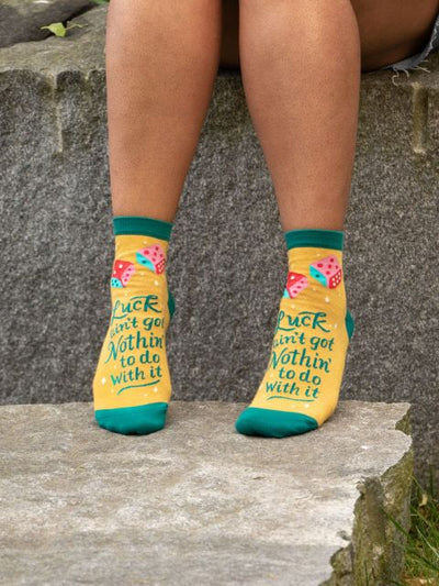 Luck Aint' Got Nothin' To Do With It Crew Socks | Women's - Knock Your Socks Off