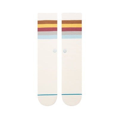 Maliboo Vintage White Crew Socks | Men's - Knock Your Socks Off