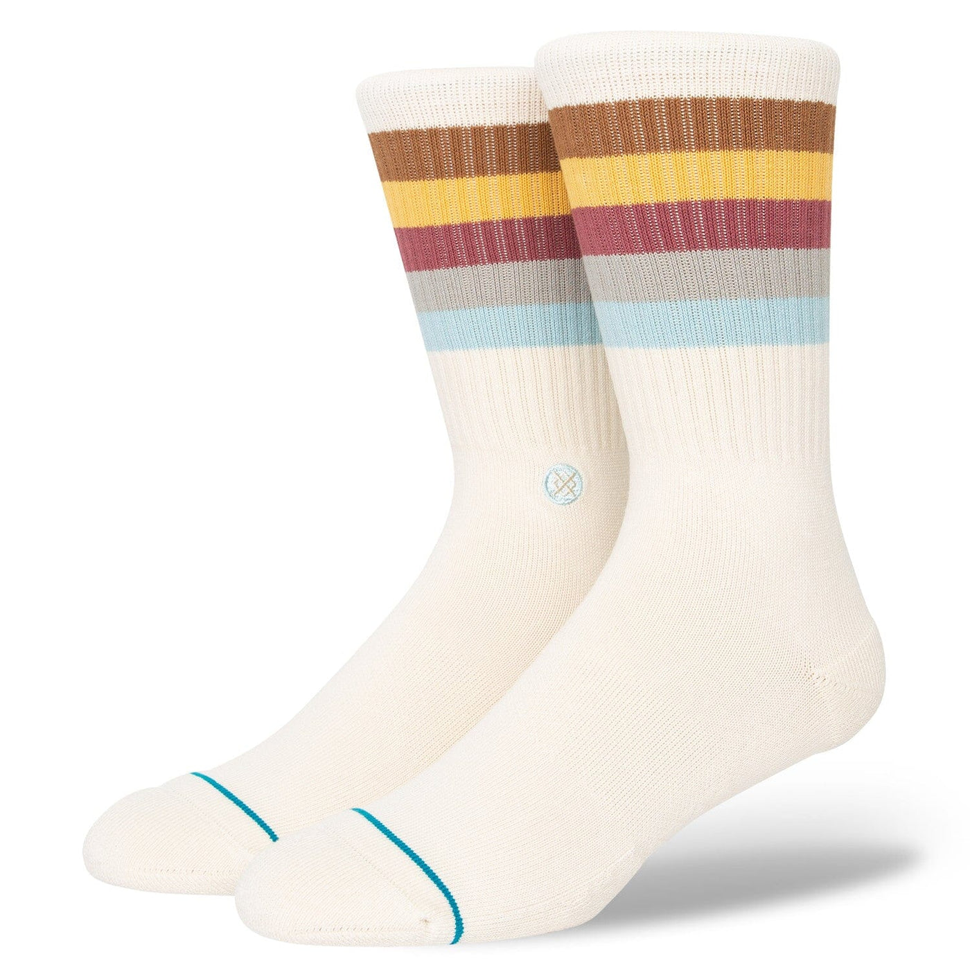 Maliboo Vintage White Crew Socks | Men's - Knock Your Socks Off