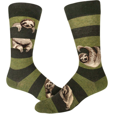 ModSock - Sloth Stripe Crew Socks | Men's - Knock Your Socks Off