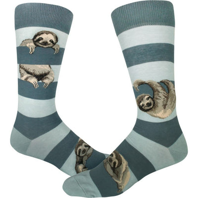 ModSock - Sloth Stripe Crew Socks | Men's - Knock Your Socks Off