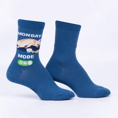 Monday Mode, On Crew Socks | Women's - Knock Your Socks Off