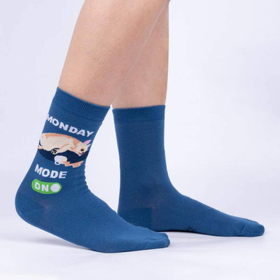 Monday Mode, On Crew Socks | Women's - Knock Your Socks Off