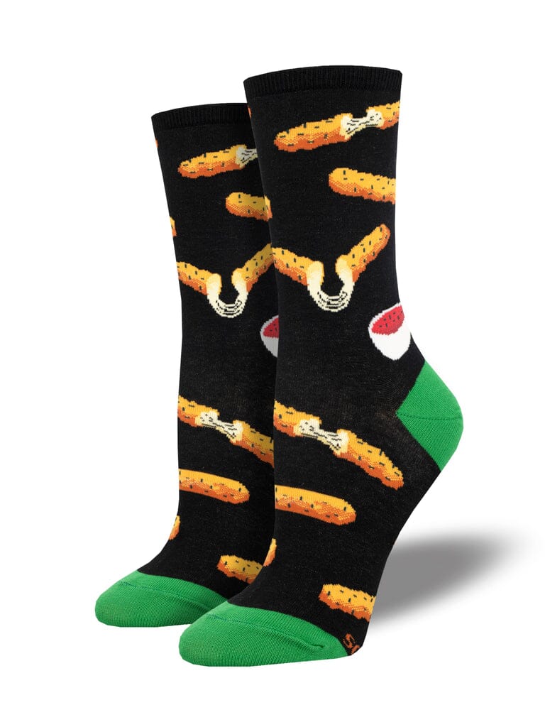 "Mozerella Sticks" Crew Socks | Women's - Knock Your Socks Off