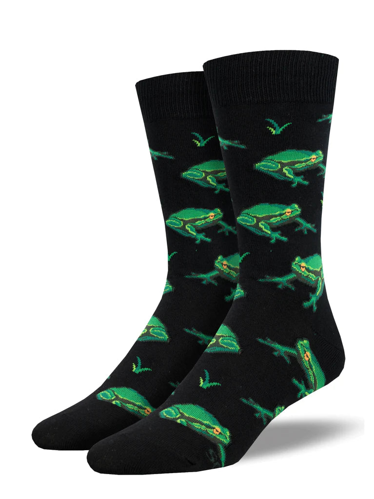 Night Frogs Crew Socks | Men's - Knock Your Socks Off