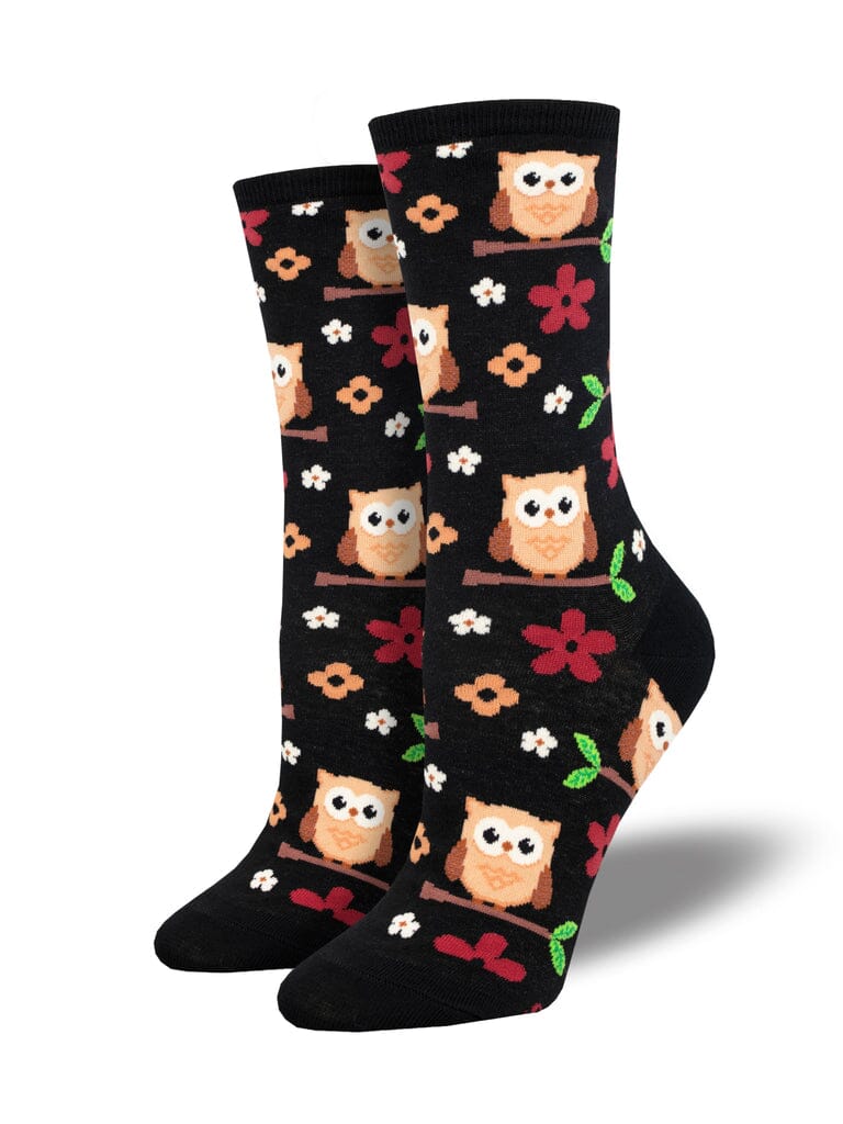 "Night Owl" Crew Socks | Women's - Knock Your Socks Off