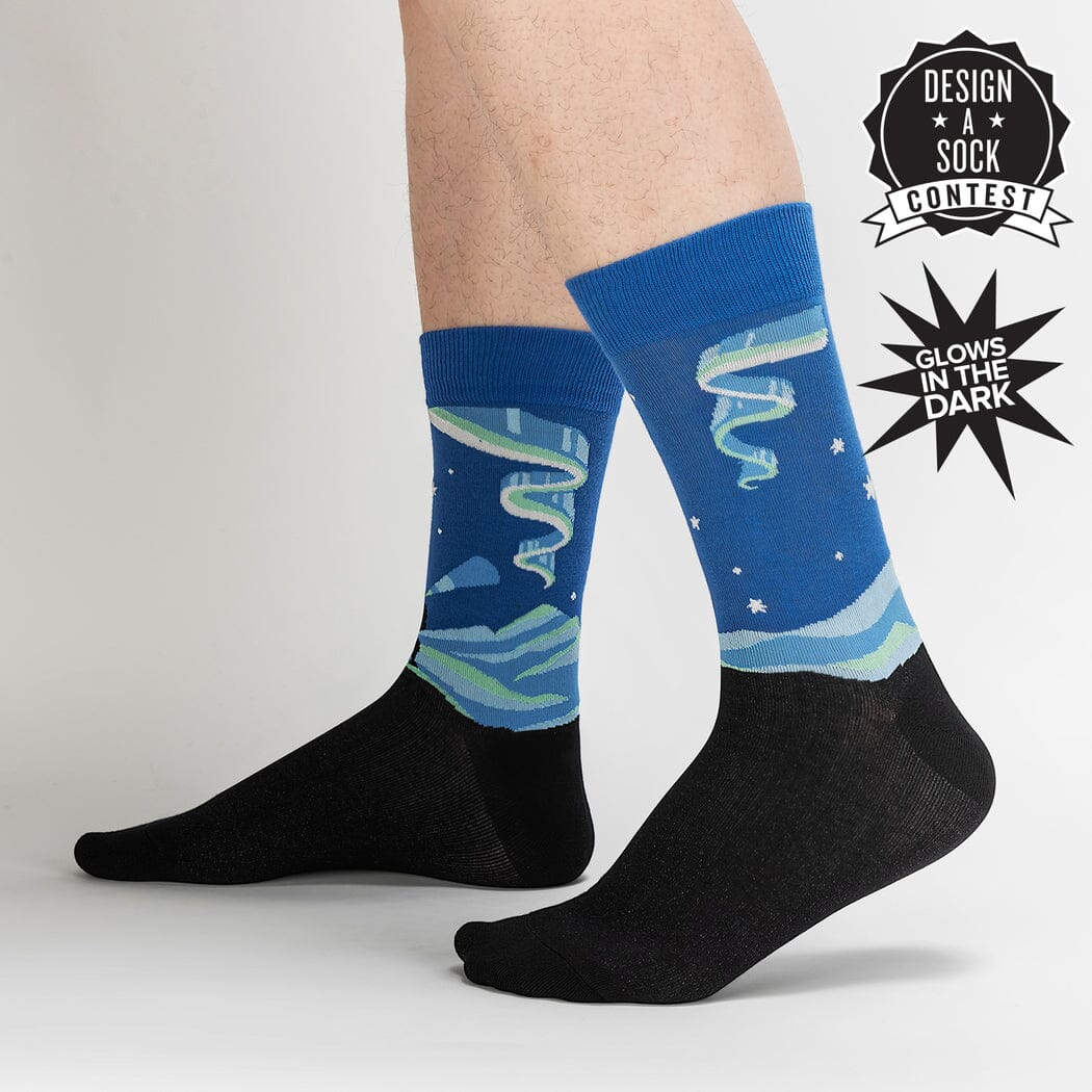 Northern Lights Crew Socks | Men's - Knock Your Socks Off