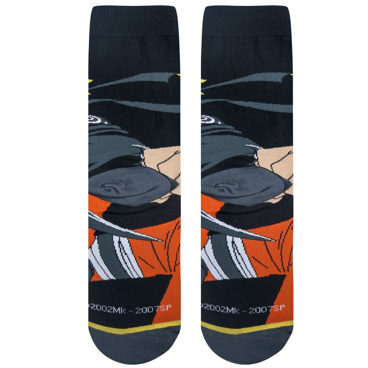 Back view of the Naruto socks, showing the action background and dynamic lines down the leg