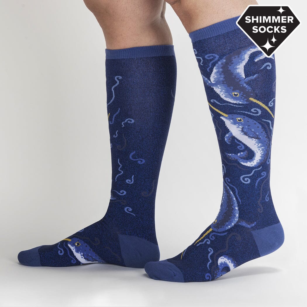 Once Upon a Narwhal Knee High Socks | Women's - Knock Your Socks Off