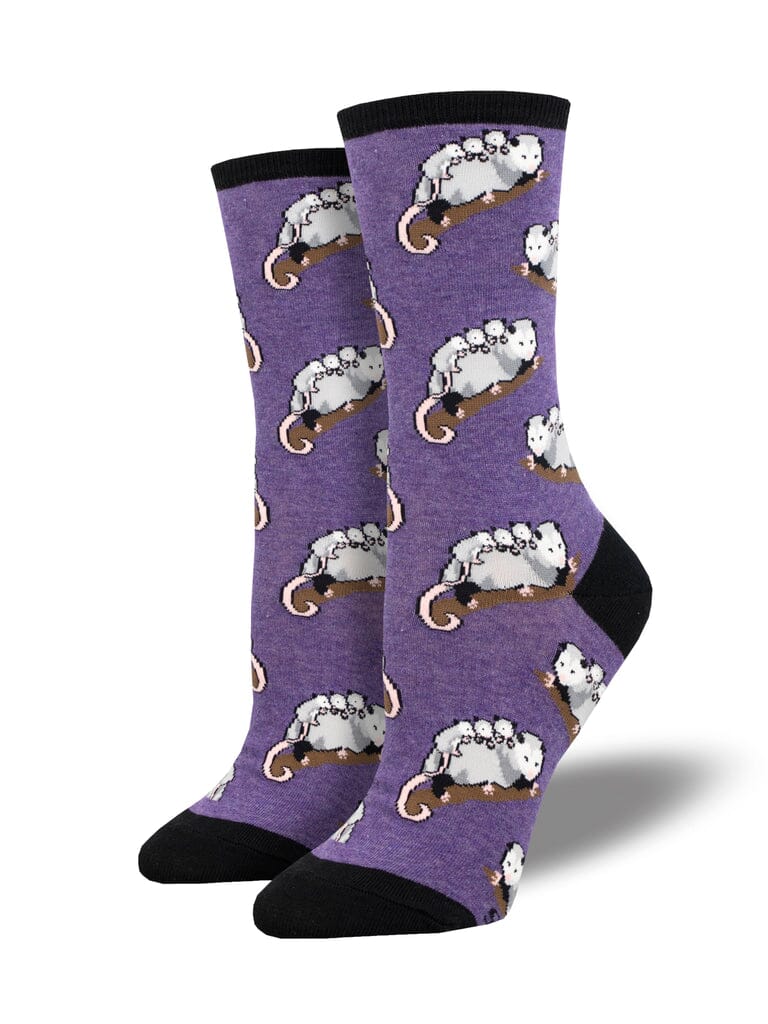 "Opossum Posse" Crew Socks | Women's - Knock Your Socks Off