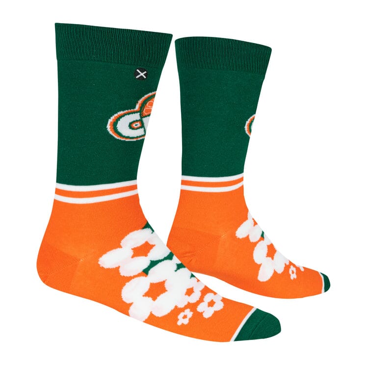 Orange Crush Half Stripe Crew Socks | Men's - Knock Your Socks Off