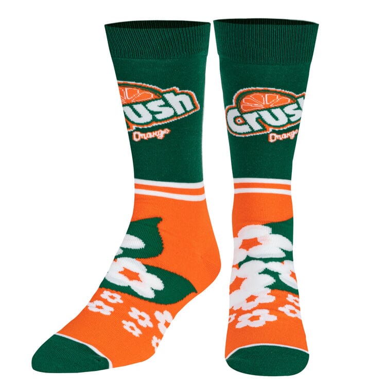 Orange Crush Half Stripe Crew Socks | Men's - Knock Your Socks Off