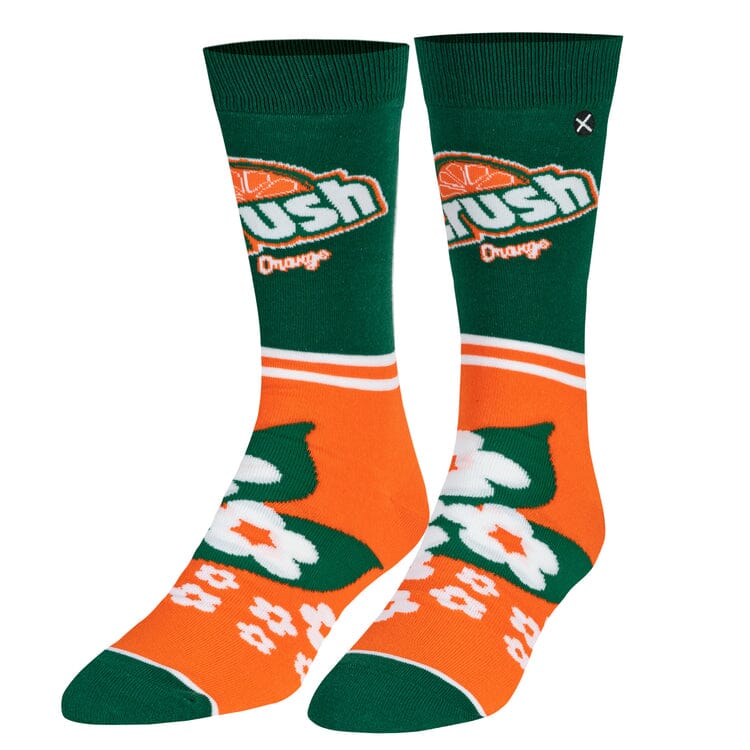 Orange Crush Half Stripe Crew Socks | Men's - Knock Your Socks Off