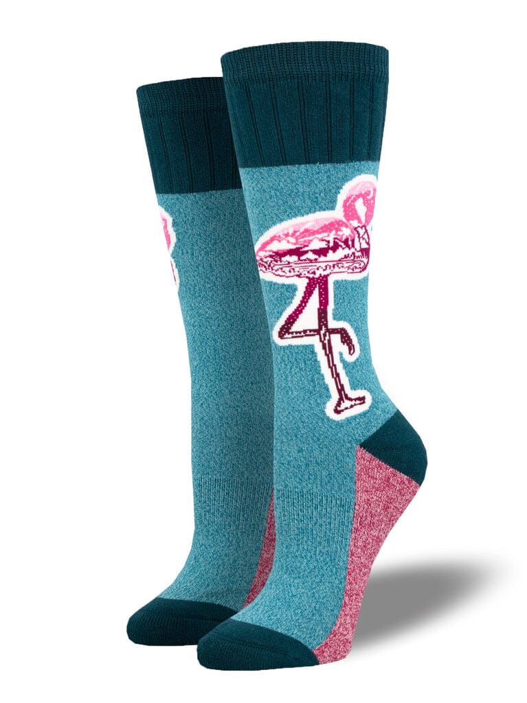 Outlands AtomicChild "Pink Flamingo" Crew Socks | Women's - Knock Your Socks Off