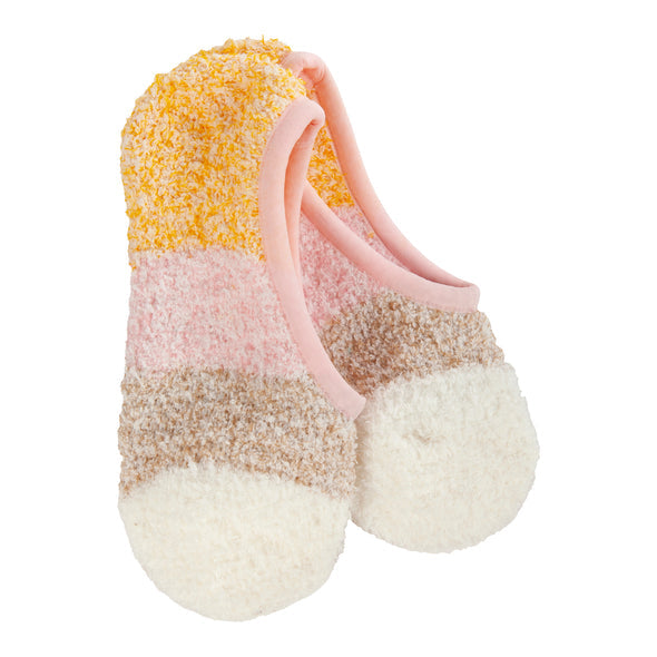 Pink Multi Cozy Colorblock Footsie Slipper Socks | Women's - Knock Your Socks Off