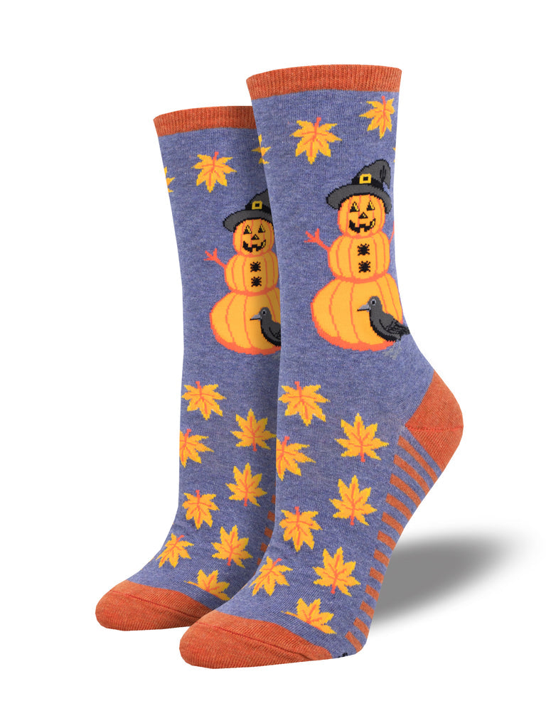 Pumpkin Man Crew Socks | Women's - Knock Your Socks Off