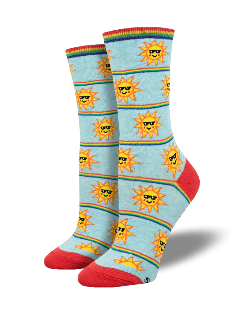 Rainbow Sunnies Crew Socks | Women's - Knock Your Socks Off