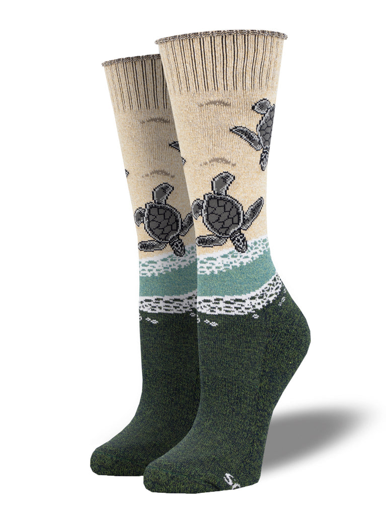 Sea To Shore - Recycled Cotton Crew Socks | Women's - Knock Your Socks Off