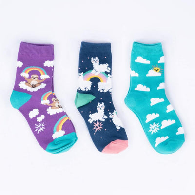 Sloth Dreams Youth Crew Socks 3-Pack | Kids' - Knock Your Socks Off
