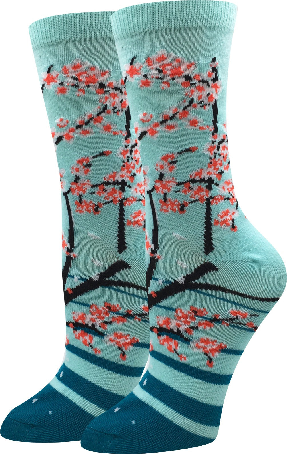 Sock Harbor - Cherry Blossoms Crew Socks | Women's - Knock Your Socks Off