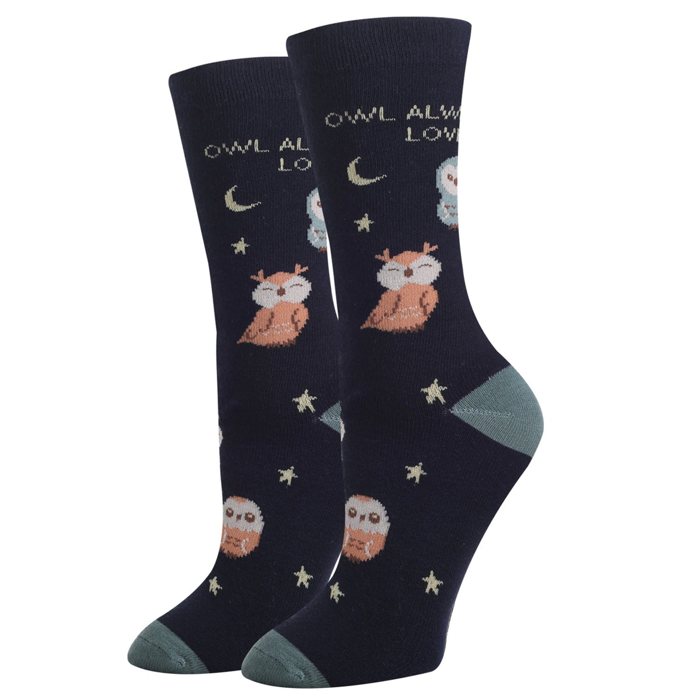 Sock Harbor - Owl Always Love You Crew Socks | Women's - Knock Your Socks Off