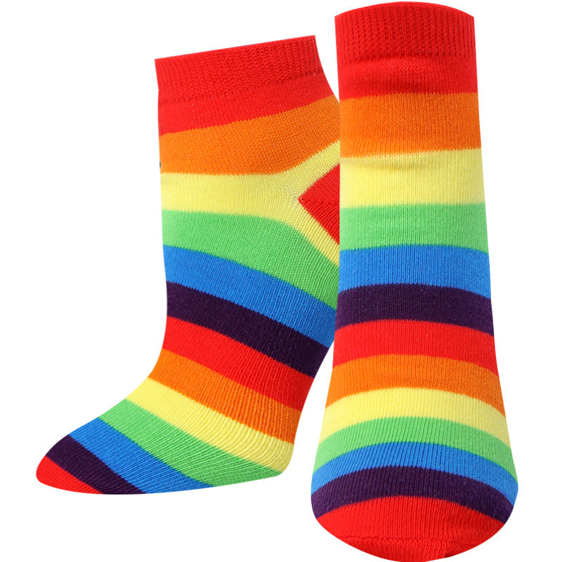 Sock Harbor - Rainbow Stripe Ankle Socks | Women's - Knock Your Socks Off