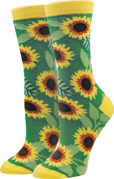 Sock Harbor - Sunflower Crew Socks | Women's - Knock Your Socks Off