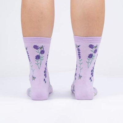 Sock It To Me - Bees & Lavender Crew Socks | Women's - Knock Your Socks Off