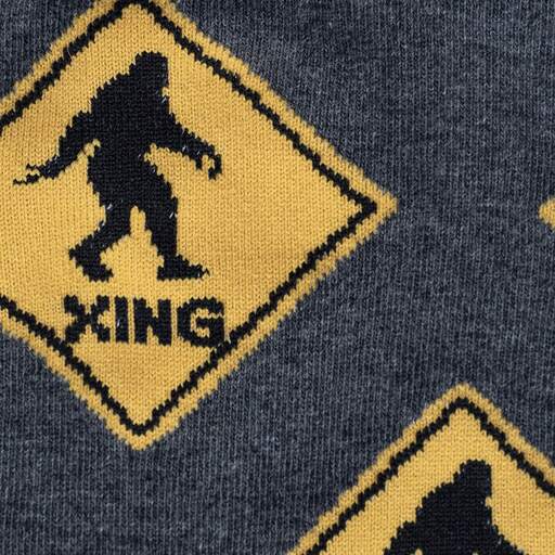Sock It To Me - "Bigfoot Crossing" Sasquatch Crew Socks | Men's - Knock Your Socks Off