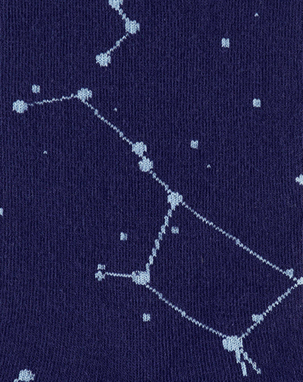 Close-up of constellation pattern with connected stars on navy