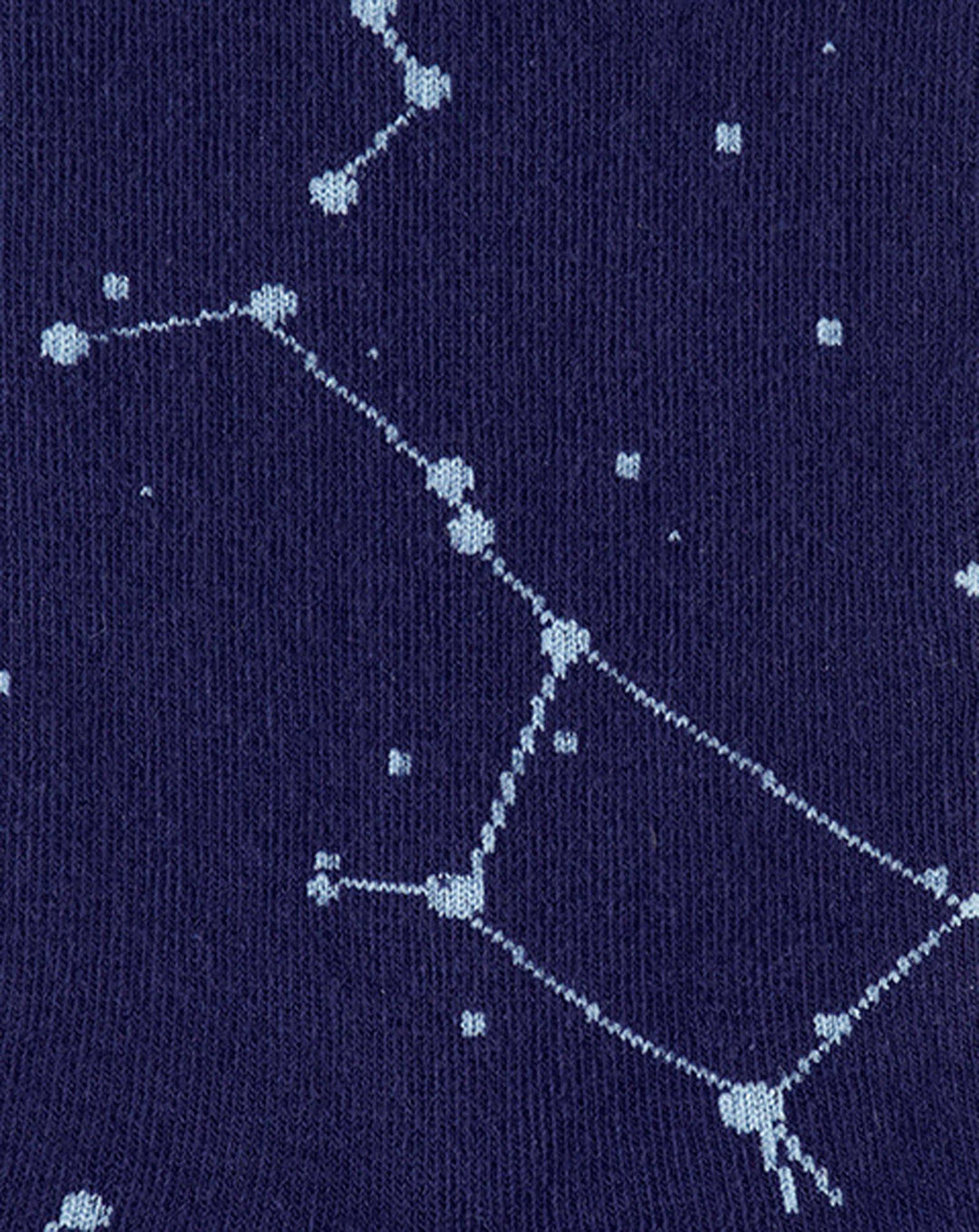 Close-up of constellation pattern with connected stars on navy