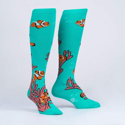 Sock It To Me - "Friends with Benefish" Clownfish Knee High Socks | Women's - Knock Your Socks Off