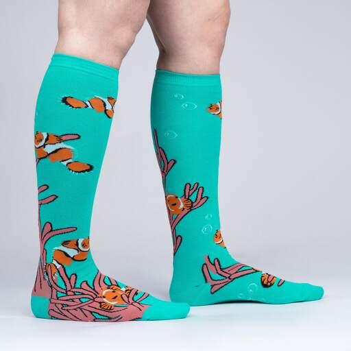 Sock It To Me - "Friends with Benefish" Clownfish Knee High Socks | Women's - Knock Your Socks Off