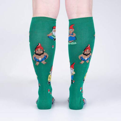 Sock It To Me - "Hangin' with my Gnomies" Garden Gnome Knee High Socks | Women's - Knock Your Socks Off