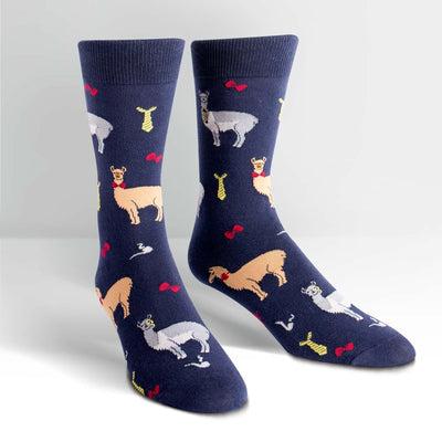 Sock It To Me - Llama Drama Crew Socks | Men's - Knock Your Socks Off