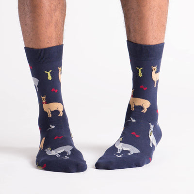 Sock It To Me - Llama Drama Crew Socks | Men's - Knock Your Socks Off