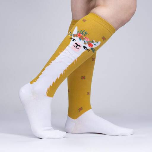 Sock It To Me - "Llama Queen" Knee High Socks | Women's - Knock Your Socks Off