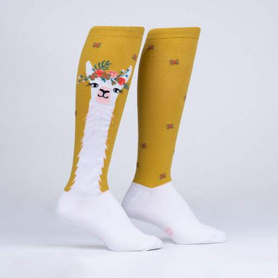 Sock It To Me - "Llama Queen" Knee High Socks | Women's - Knock Your Socks Off
