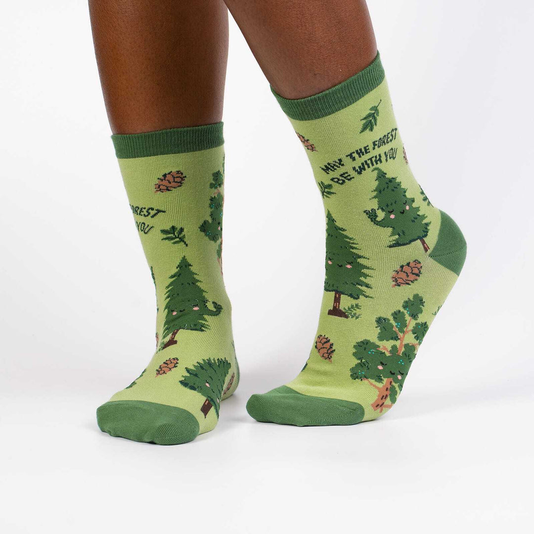 May the Forest Be With You socks worn on a model&
