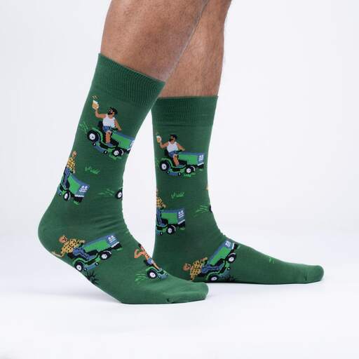 Sock It To Me - "My Other Car is a Lawnmower" Crew Socks | Men's - Knock Your Socks Off