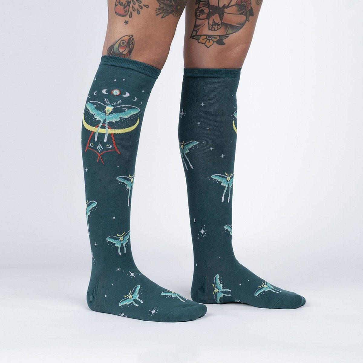 Sock It To Me - Mystic Moth Knee High Socks | Women's - Knock Your Socks Off